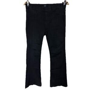 Womens Cello Black Flare Pants L Stretch Waist Mid Rise Pull On Back Pockets